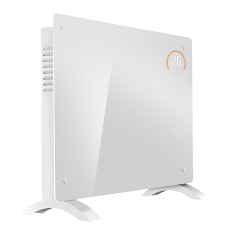 Baridi Electric Glass Panel Heater, 1500W, Thermostat Controlled 24Hr 7 Day Timer, Wi-Fi Enabled, Remote Control, White Model No- DH138