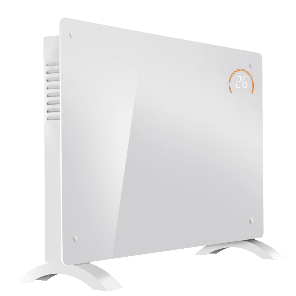Baridi Electric Glass Panel Heater, 2000W, Thermostat Controlled 24Hr 7 Day Timer, Wi-Fi Enabled, Remote Control, White Model No- DH140