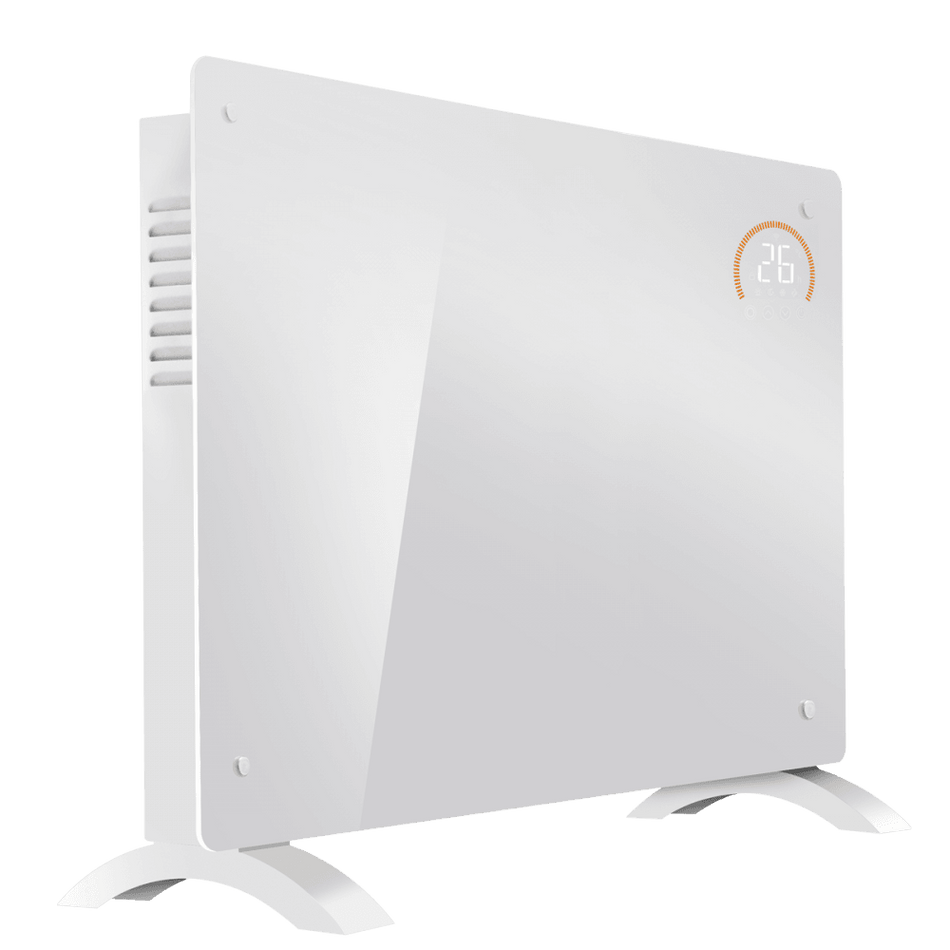 Baridi Electric Glass Panel Heater, 2000W, Thermostat Controlled 24Hr 7 Day Timer, Wi-Fi Enabled, Remote Control, White Model No- DH140