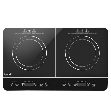 Baridi Portable Induction Hob with 2 Cooking Zones 60 x 36 x 6.5cm - Black Model No- DH146