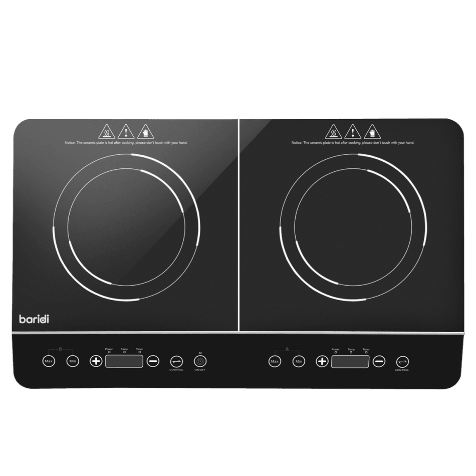 Baridi Portable Induction Hob with 2 Cooking Zones 60 x 36 x 6.5cm - Black Model No- DH146