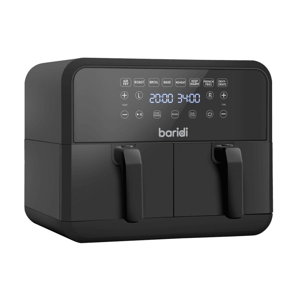 Baridi Dual Zone Air Fryer with 8 Preset Functions 8L Capacity Model No- DH172