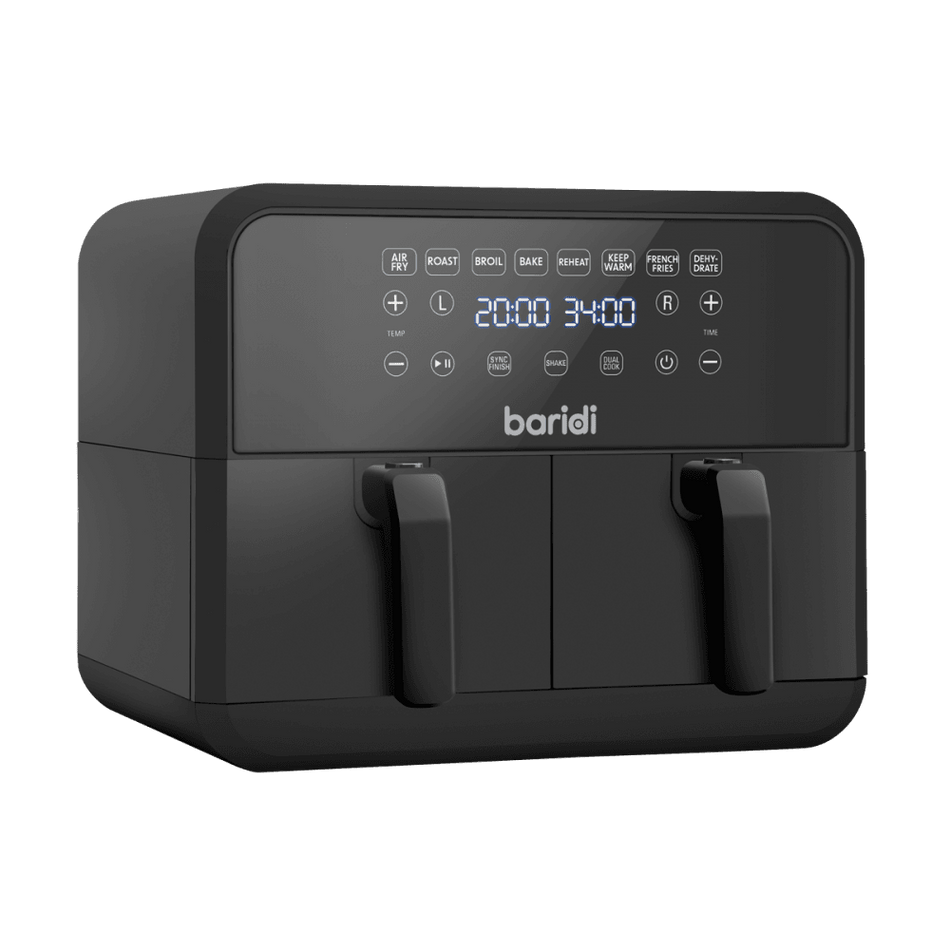 Baridi Dual Zone Air Fryer with 8 Preset Functions 8L Capacity Model No- DH172