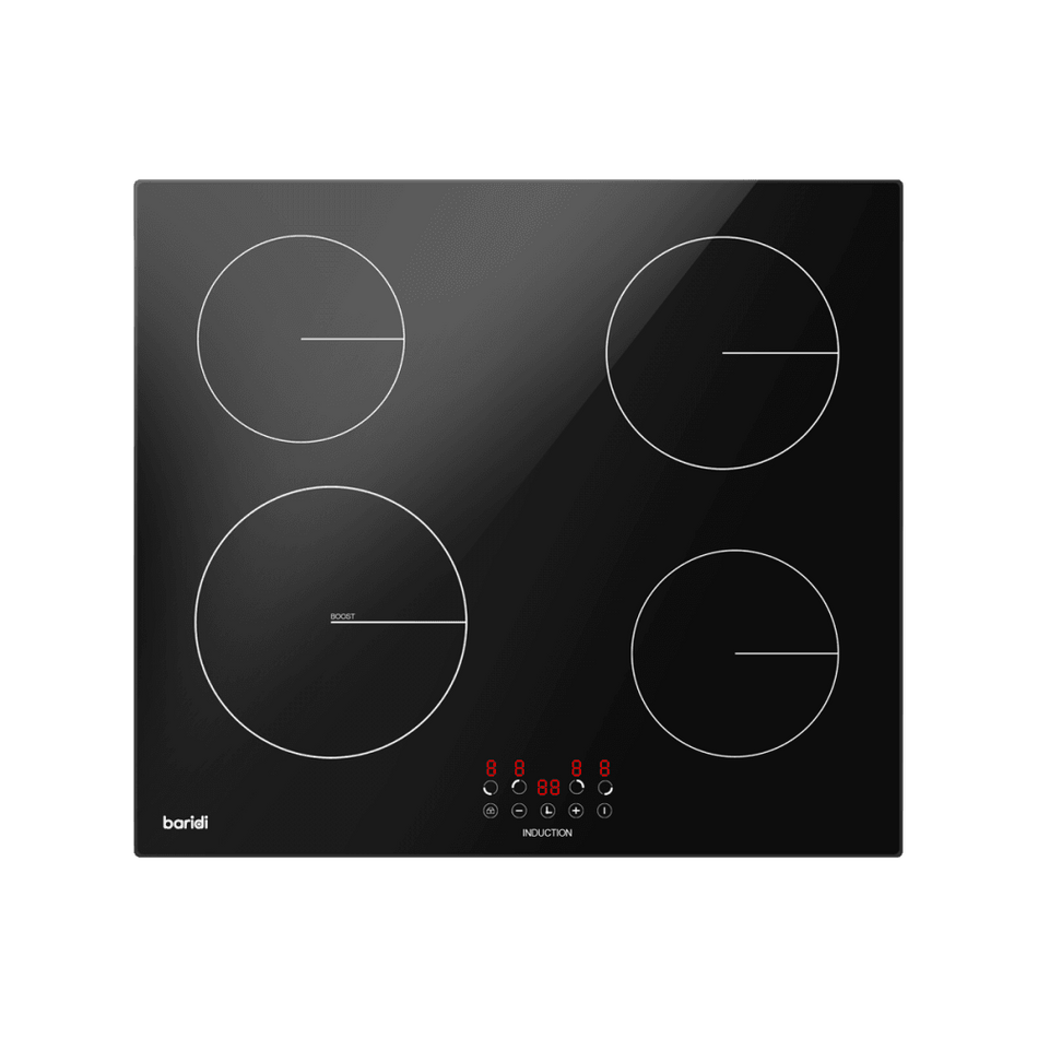 Baridi Integrated Induction Hob with 4 Cooking Zones 60cm 6800W Output Model No- DH176