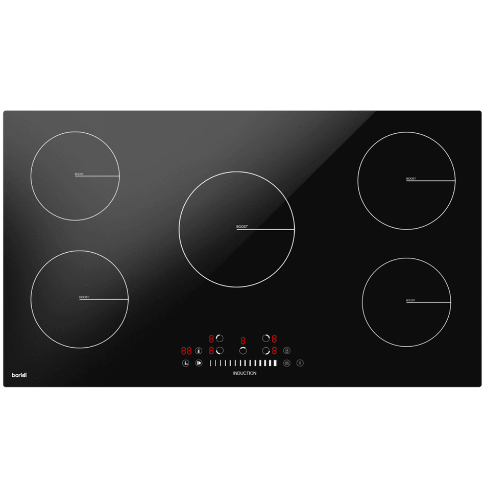 Baridi Integrated Induction Hob with 5 Cooking Zones 90cm 9300W Output Model No- DH180
