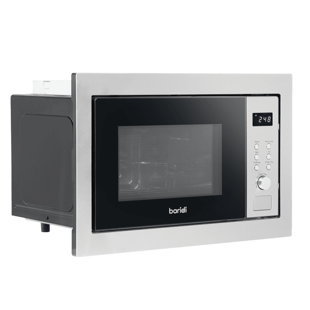 Baridi Integrated Microwave Oven with Grill 25L Capacity 900W - Stainless Steel Model No- DH197