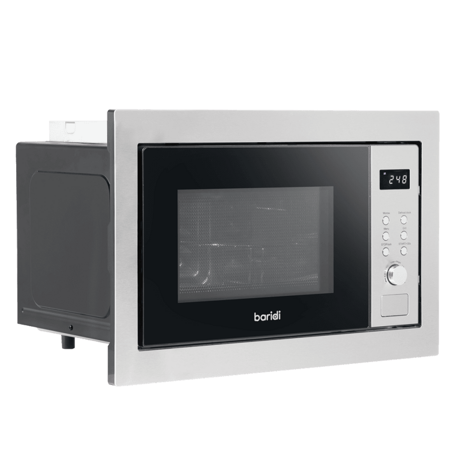 Baridi Integrated Microwave Oven with Grill 25L Capacity 900W - Stainless Steel Model No- DH197