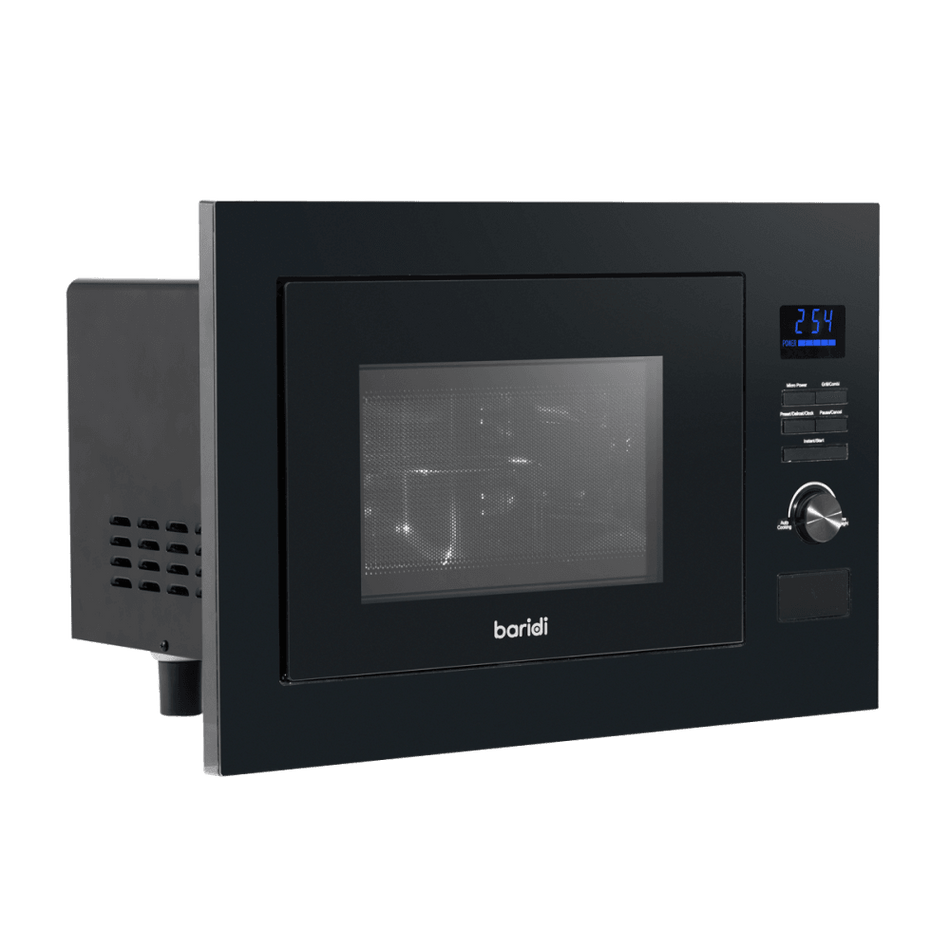 Baridi Integrated Microwave Oven with Grill 25L Capacity 900W - Black Model No- DH198