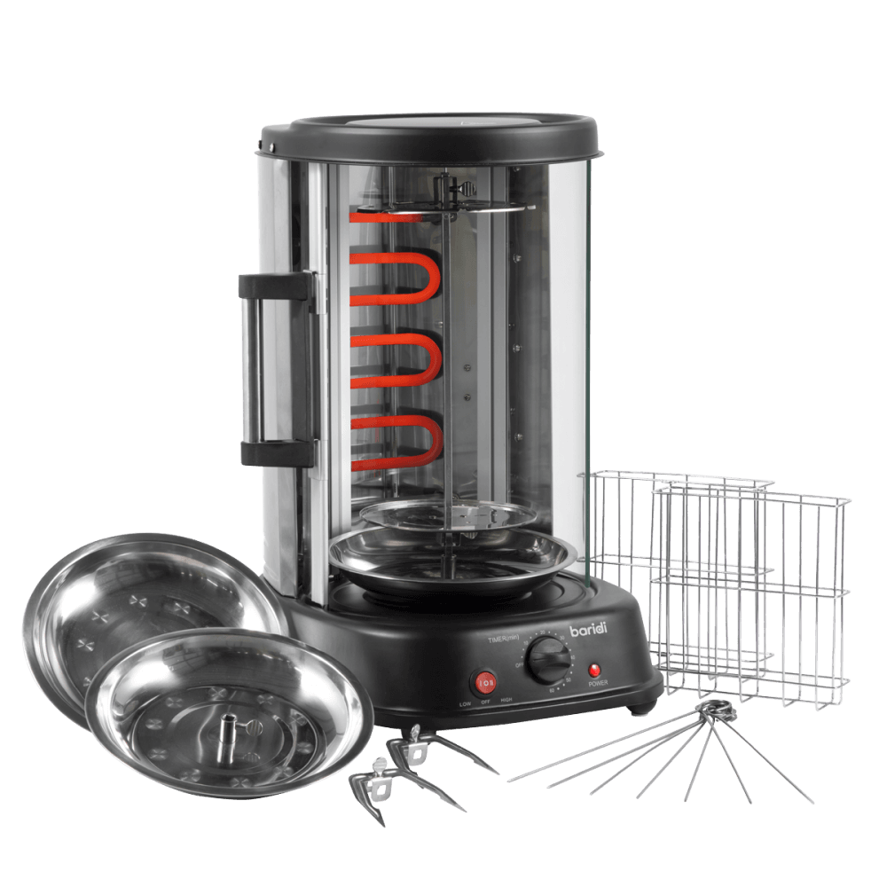 Baridi Vertical 360 Rotisserie Smokeless Grill 21L Capacity Model No- DH216