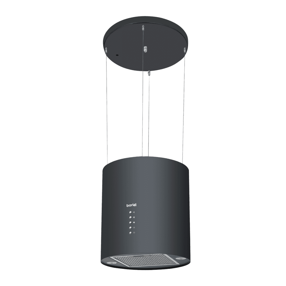Baridi Round Island Cooker Hood 35cm - Black Model No- DH219