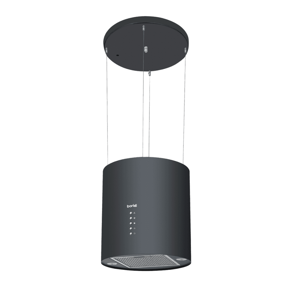 Baridi Round Island Cooker Hood 35cm - Black Model No- DH219
