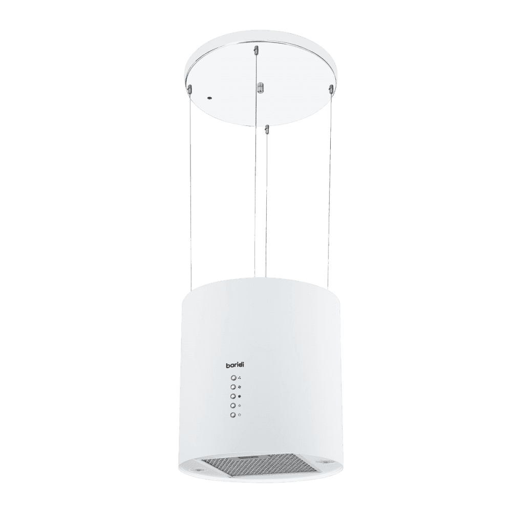 Baridi Round Island Cooker Hood 35cm - White Model No- DH221