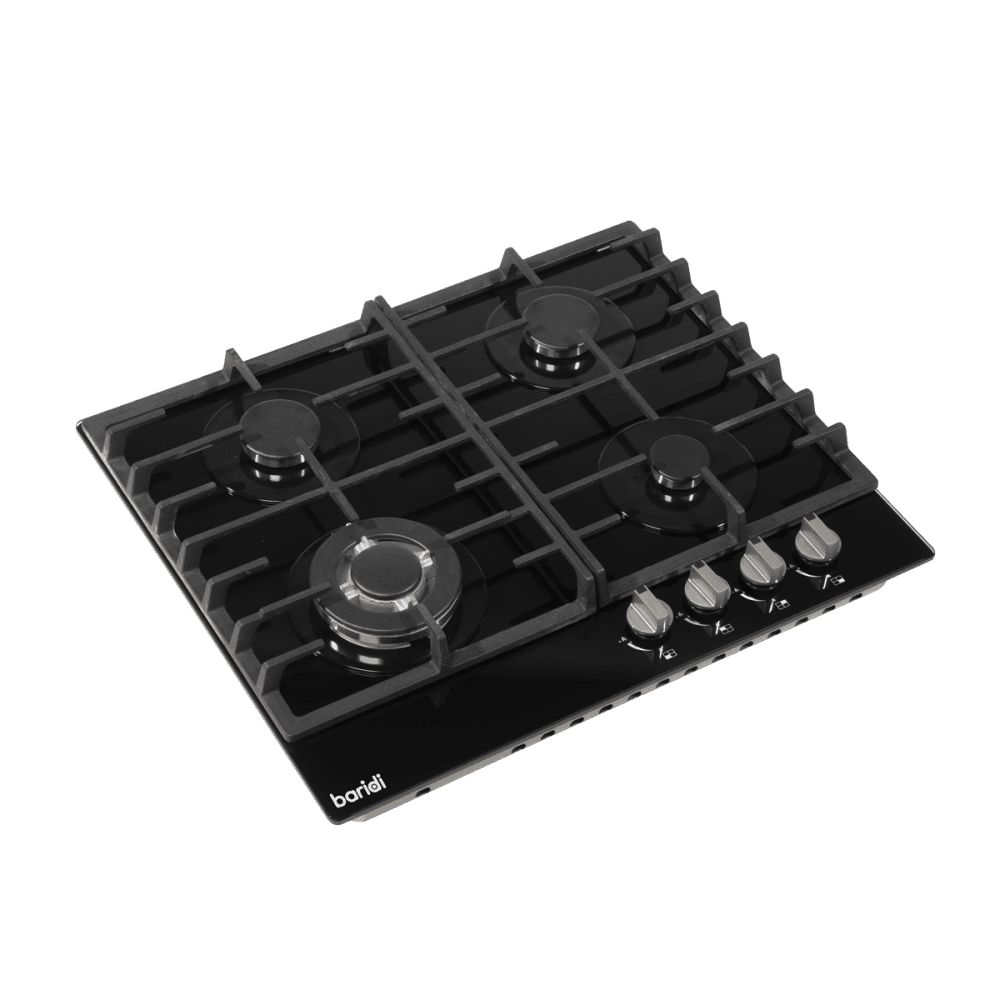 Baridi Gas Hob with 4 Cooking Zones 60cm - Black Model No- DH226