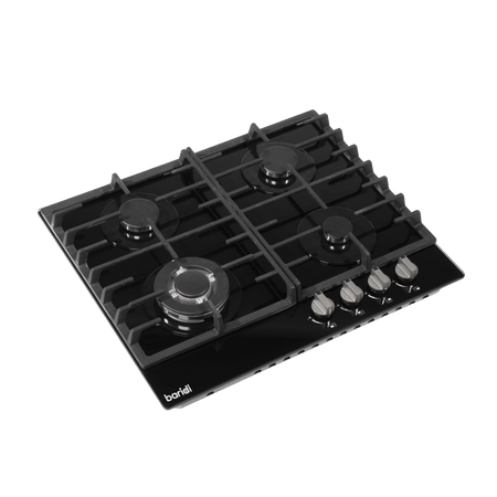 Baridi Gas Hob with 4 Cooking Zones 60cm - Black Model No- DH226