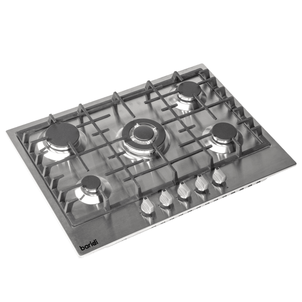 Baridi Gas Hob with 5 Cooking Zones 70cm - Stainless Steel Model No- DH227