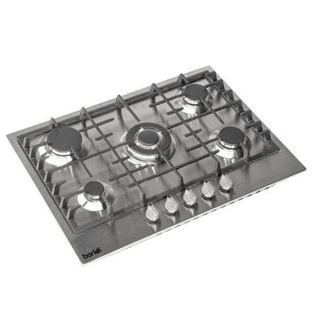 Baridi Gas Hob with 5 Cooking Zones 70cm - Stainless Steel Model No- DH227