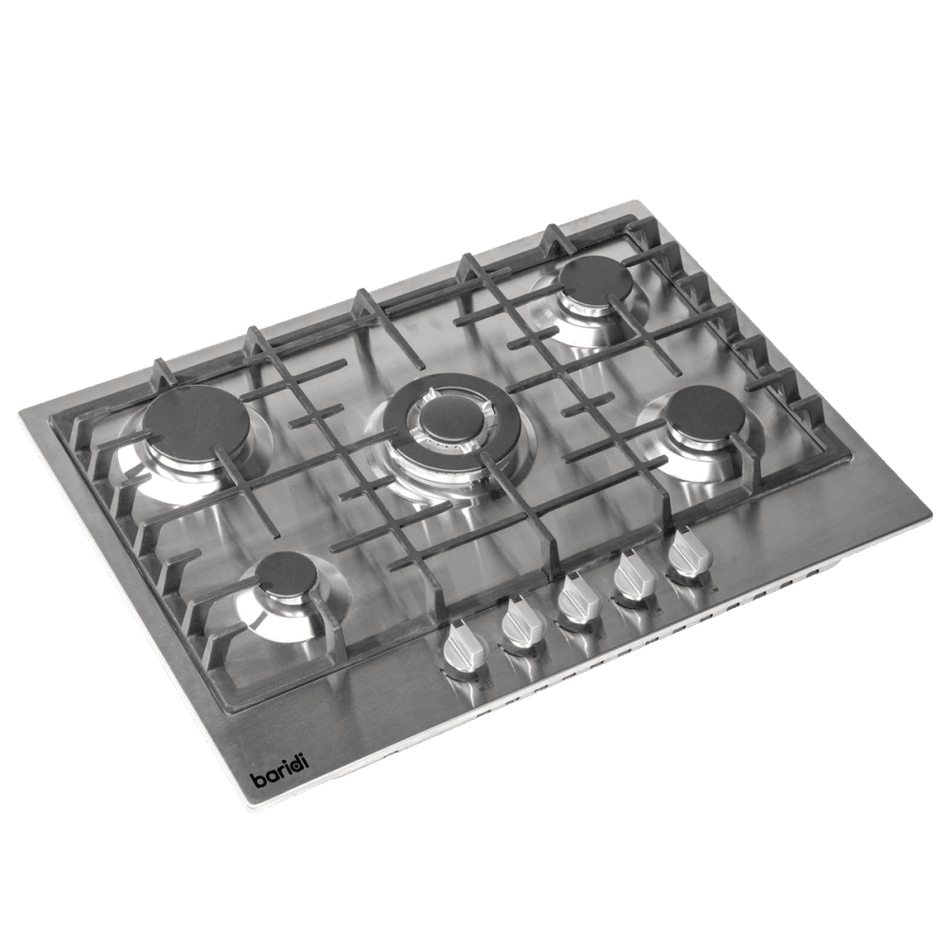 Baridi Gas Hob with 5 Cooking Zones 70cm - Stainless Steel Model No- DH227