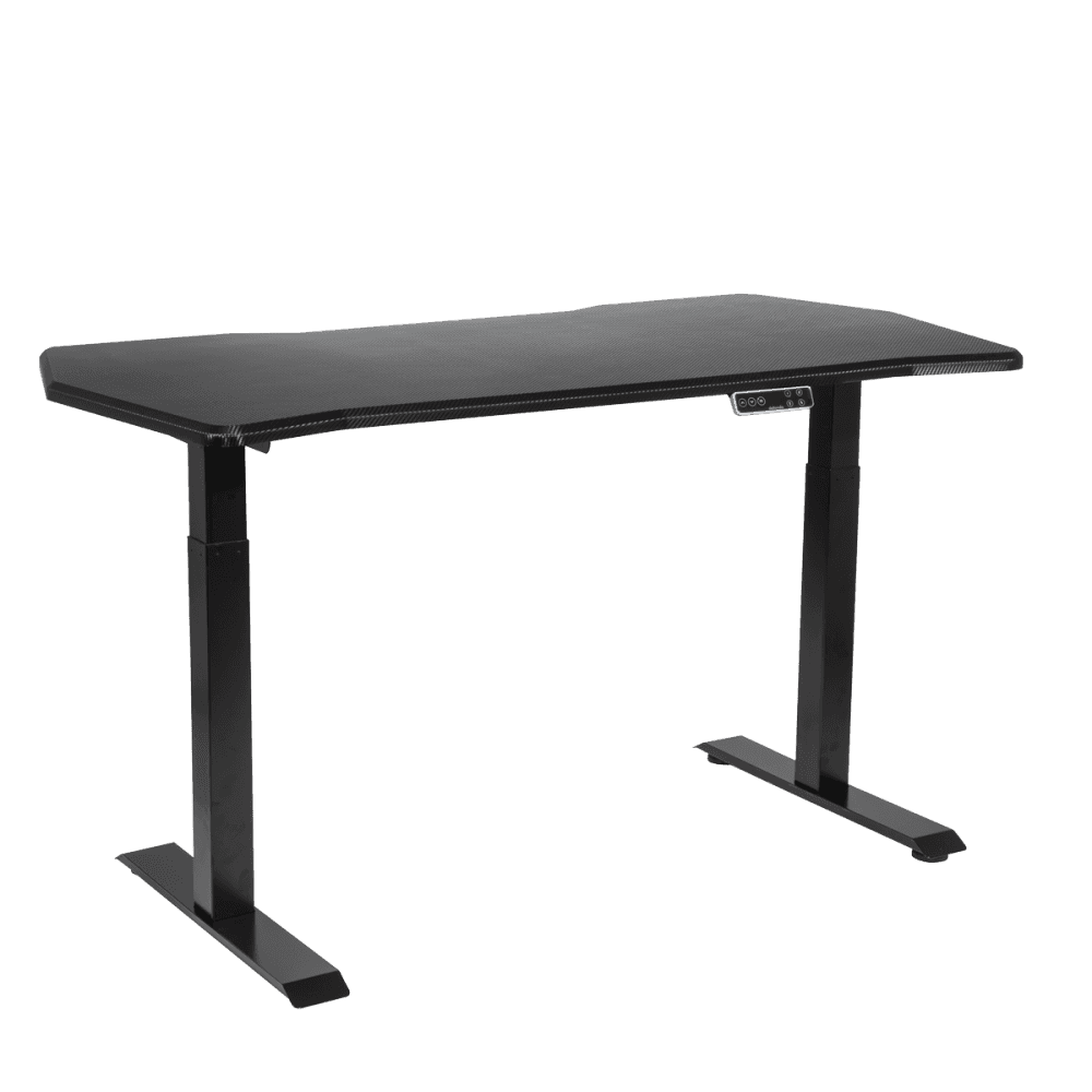 Dellonda Carbon Fibre Effect Electric Height Adjustable Standing Desk, 1400 x 700mm Dual Motor 100kg Model No- DH241