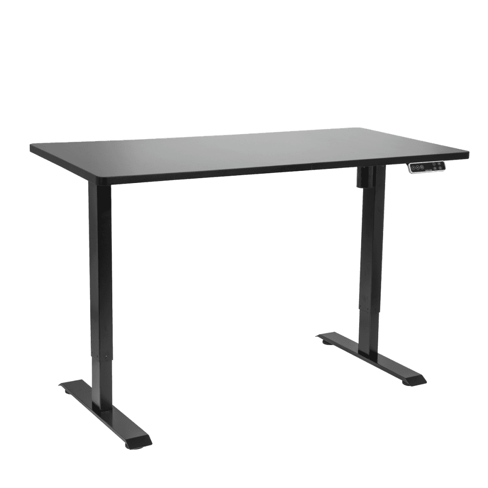 Dellonda Black Electric Height Adjustable Standing Desk with Memory, Quiet, 1400x700mm Model No- DH245
