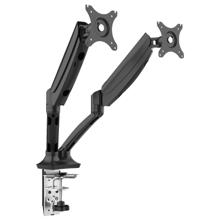 Dellonda Adjustable Double Monitor Arm with 360 Rotation - Black Model No- DH25