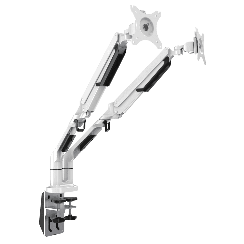 Dellonda Adjustable Double Monitor Arm with 360 Rotation - White Model No- DH27