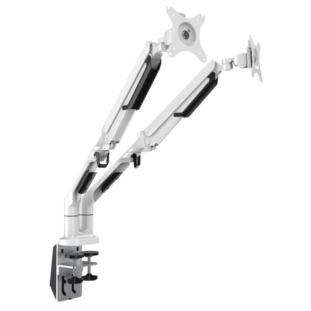 Dellonda Adjustable Double Monitor Arm with 360 Rotation - White Model No- DH27