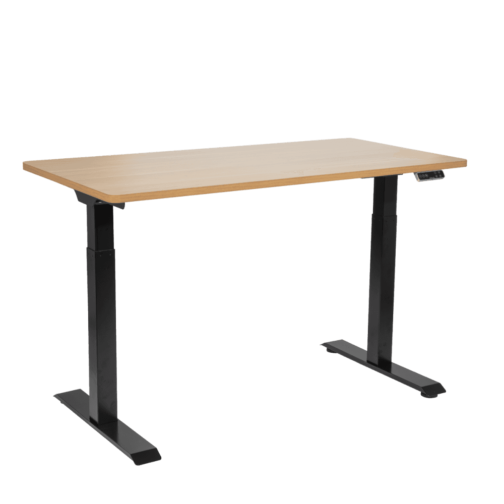 Dellonda Oak Electric Height Adjustable Standing Desk, 1400 x 700mm Dual Motor 100kg Model No- DH33