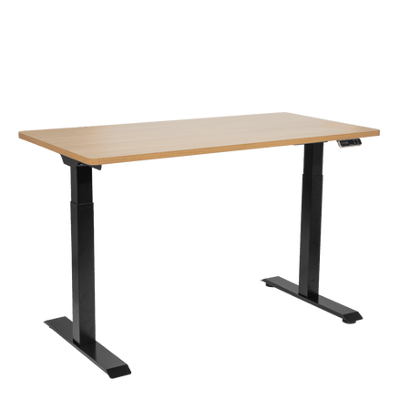 Dellonda Oak Electric Height Adjustable Standing Desk, 1400 x 700mm Dual Motor 100kg Model No- DH33