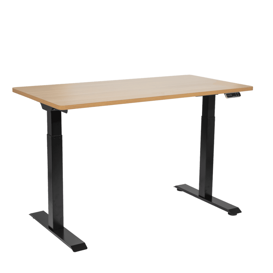 Dellonda Oak Electric Height Adjustable Standing Desk, 1400 x 700mm Dual Motor 100kg Model No- DH33