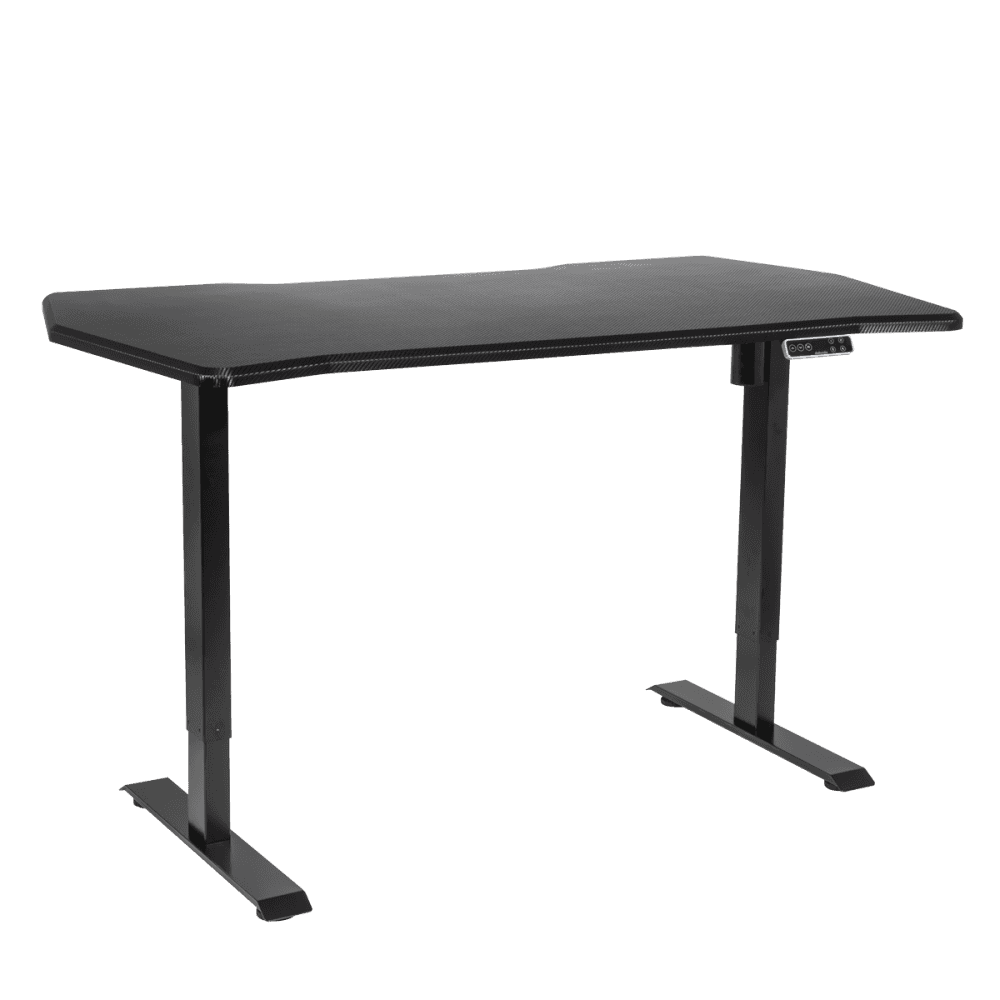Dellonda Carbon Fibre Effect Electric Height Adjustable Standing Desk with Memory, Quiet, 1400 x 700mm Model No- DH43