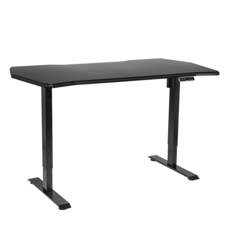 Dellonda Carbon Fibre Effect Electric Height Adjustable Standing Desk with Memory, Quiet, 1400 x 700mm Model No- DH43