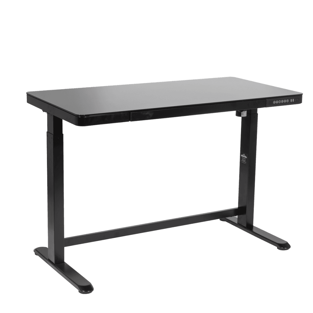 Dellonda Single Motor Ultra-Quiet Electric Desk with Control Panel, USB Port & Drawer - Black Desktop Model No- DH53