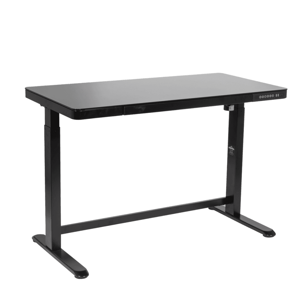 Dellonda Single Motor Ultra-Quiet Electric Desk with Control Panel, USB Port & Drawer - Black Desktop Model No- DH53