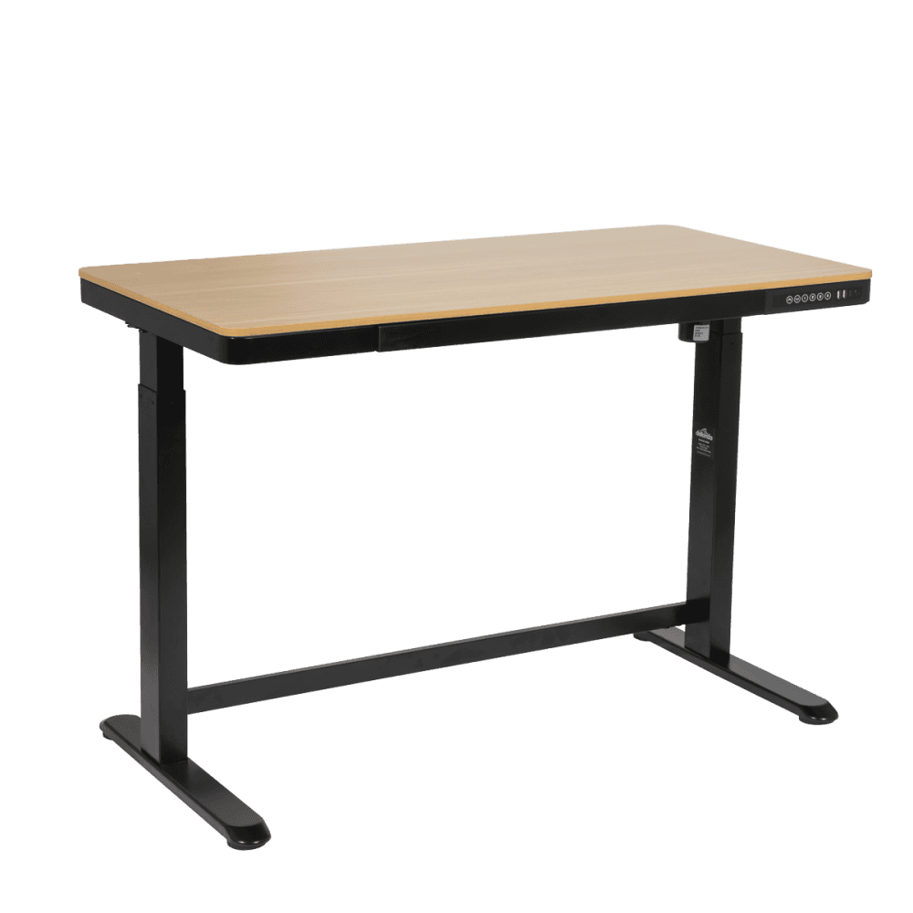 Dellonda Single Motor Ultra-Quiet Electric Desk with Control Panel, USB Port & Drawer - Oak Desktop Model No- DH65