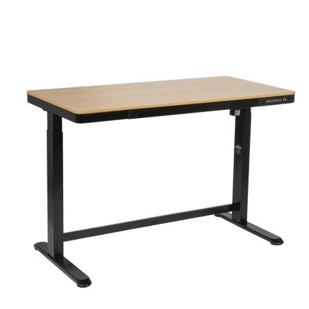 Dellonda Single Motor Ultra-Quiet Electric Desk with Control Panel, USB Port & Drawer - Oak Desktop Model No- DH65