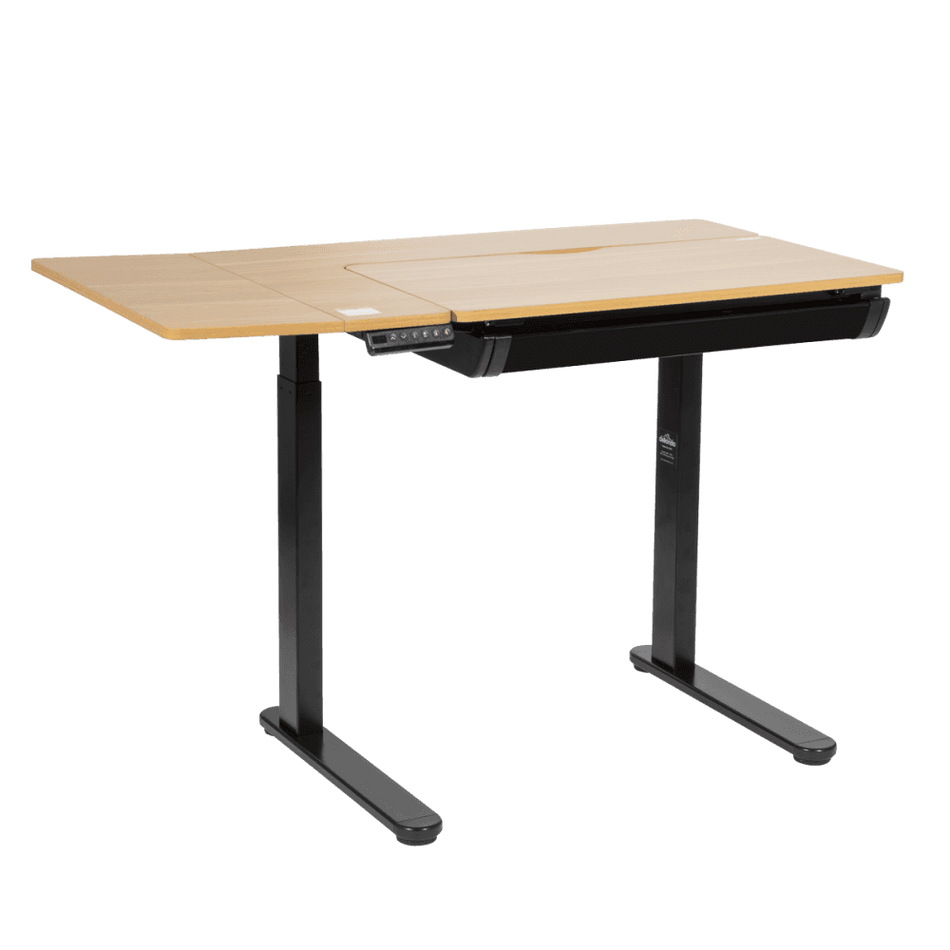 Dellonda Single Motor Ultra-Quiet Electric Adjustable Drawing Table with 40 Tilt, Drawer & Side Table Model No- DH71