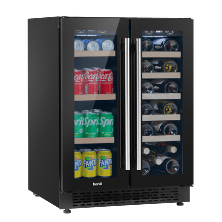 Baridi 40 Bottle/120 Can Under-Counter/Freestanding Dual Zone Wine Fridge & Cooler 60cm Model No- DH96