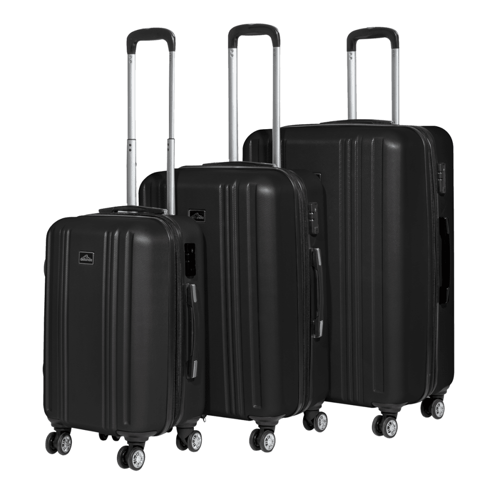 Dellonda Lightweight ABS Luggage Set with TSA Lock - Black Model No- DL11