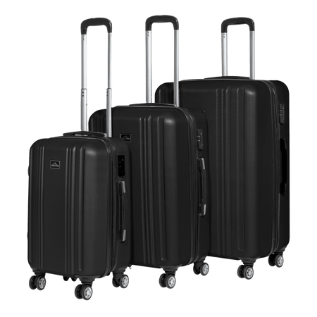 Dellonda Lightweight ABS Luggage Set with TSA Lock - Black Model No- DL11