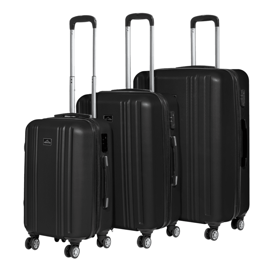 Dellonda Lightweight ABS Luggage Set with TSA Lock - Black Model No- DL11
