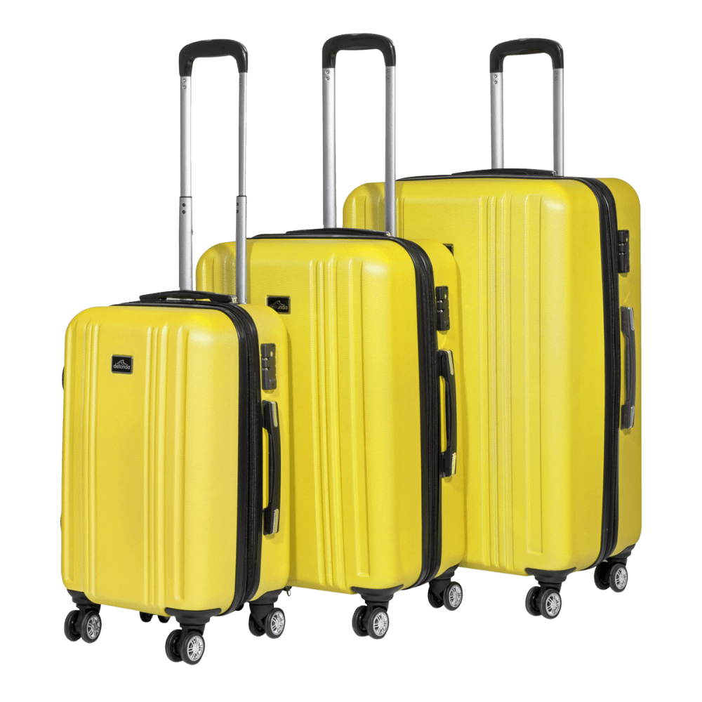 Dellonda Lightweight ABS Luggage Set with TSA Lock - Yellow Model No- DL124