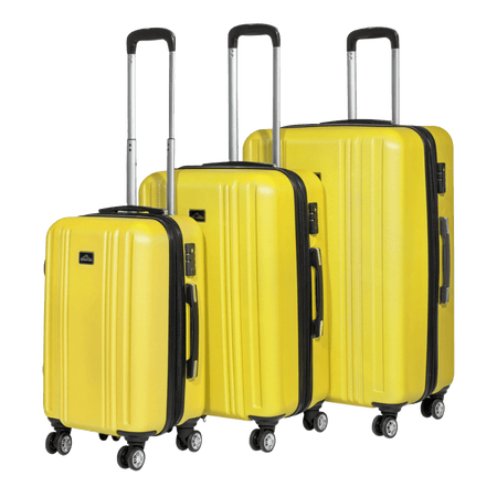 Dellonda Lightweight ABS Luggage Set with TSA Lock - Yellow Model No- DL124