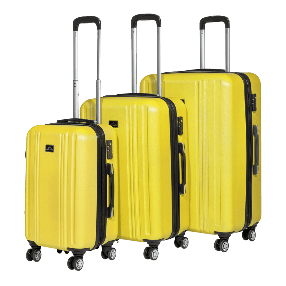 Dellonda Lightweight ABS Luggage Set with TSA Lock - Yellow Model No- DL124
