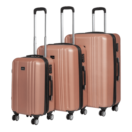 Dellonda Lightweight ABS Luggage Set with TSA Lock - Rose Gold : Model No- DL125