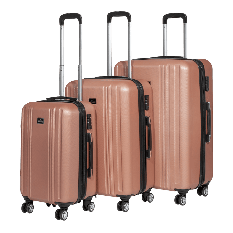 Dellonda Lightweight ABS Luggage Set with TSA Lock - Rose Gold Model No- DL125