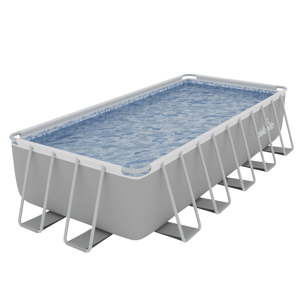 Dellonda Deluxe Steel Frame Rectangular Swimming Pool with Step Ladder & Filter Pump 21ft Model No- DL150