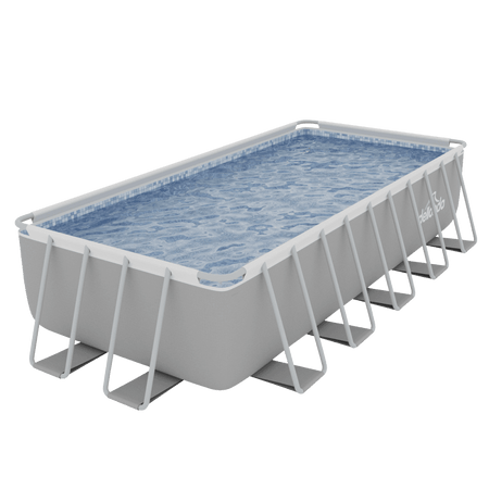 Dellonda Deluxe Steel Frame Rectangular Swimming Pool with Step Ladder & Filter Pump 21ft Model No- DL150