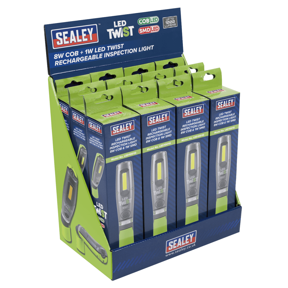 LED Twist Rechargeable Inspection Light, Green - Box of 12 Model No- LED1001GDB