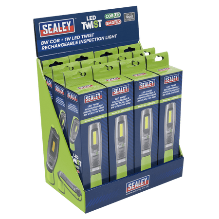 LED Twist Rechargeable Inspection Light, Green - Box of 12 Model No- LED1001GDB