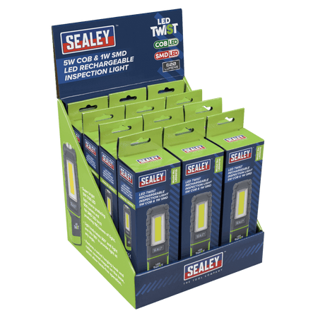 LED Twist Rechargeable Inspection Light, Green - Box of 12 Model No- LED601GDB